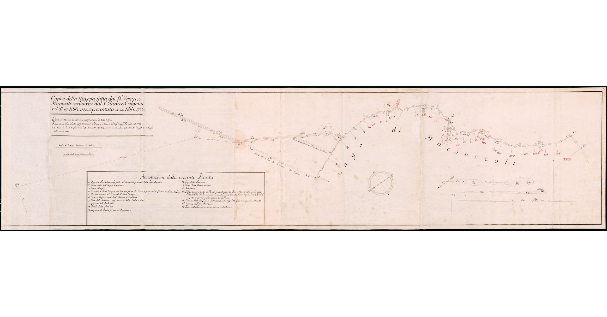 Copia della Mappa fatta dai SS. Veraci, e Giannetti ordinata dal S. Giudice Colonna nel dì 19 dicembre 1722 e presentata a 23 dicembre 1724