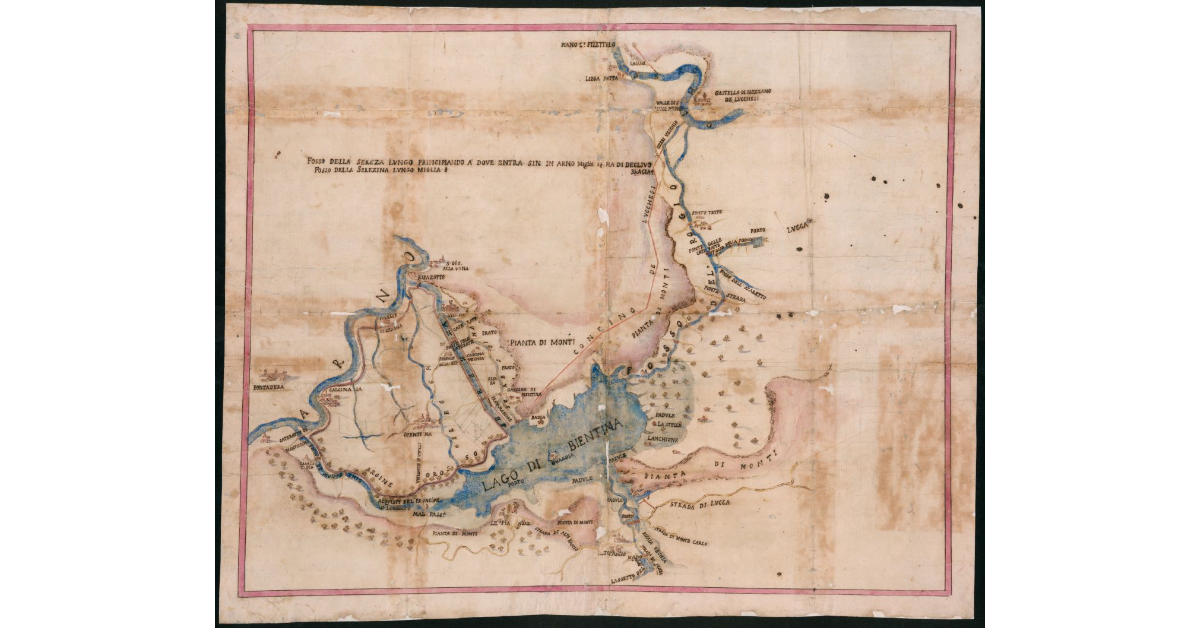 [Pianta della zona di confine fra Granducato di Toscana e Repubblica di Lucca presso il Monte Pisano ed il lago-padule di Bientina]