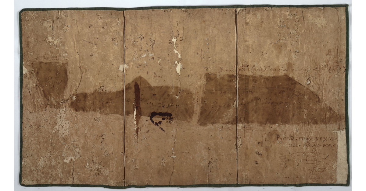 Copia dell'iscrizione antica del cartone del lago di Sesto o Bientina verso Porcari