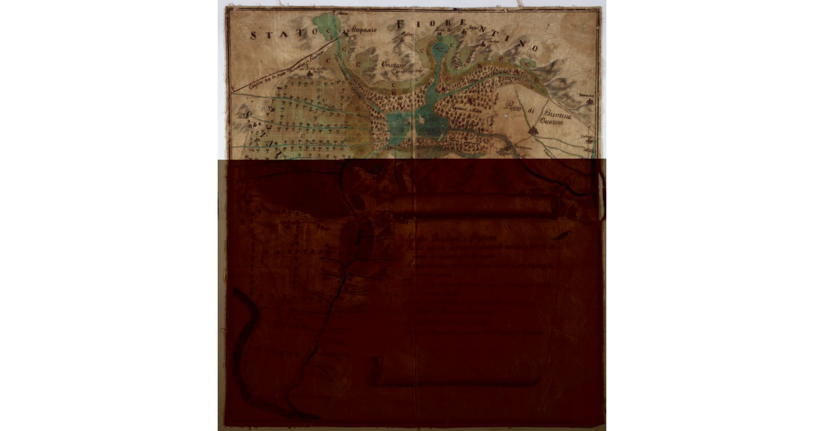 [Carta dell'inondazione delle campagne lucchesi e granducali causata dall'ostruzione della Serezza]