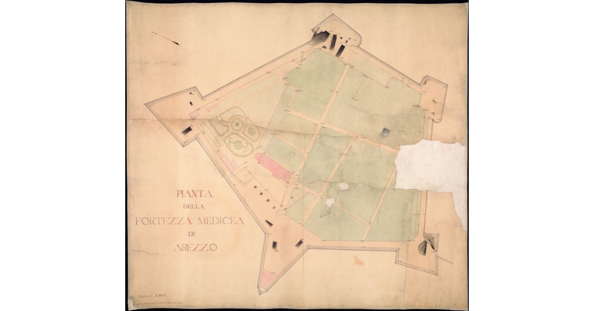 Pianta della Fortezza Medicea di Arezzo