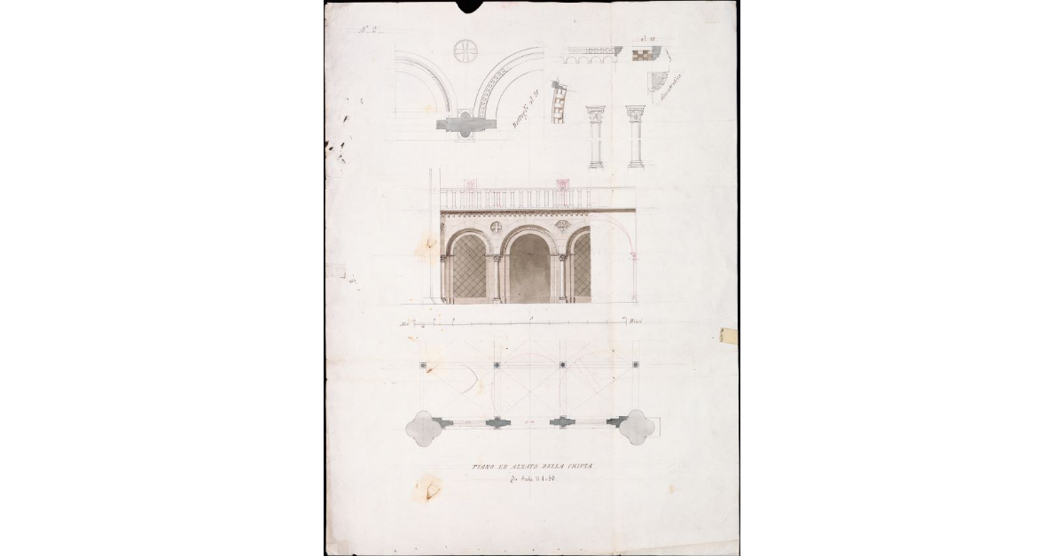 Piano ed alzato della cripta