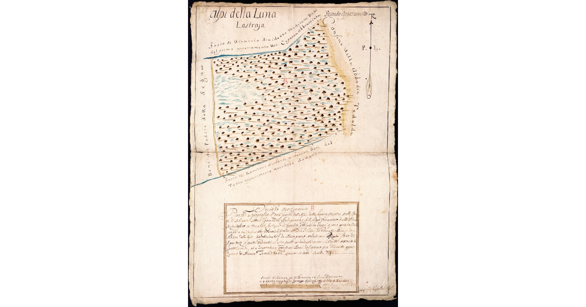 [Pianta topografica di una parte delle Alpi della Luna]