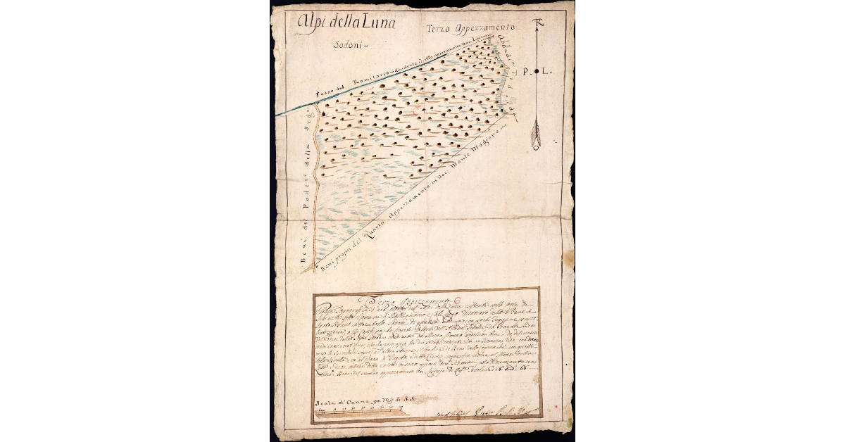 [Pianta topografica di una parte dell Alpi della Luna]