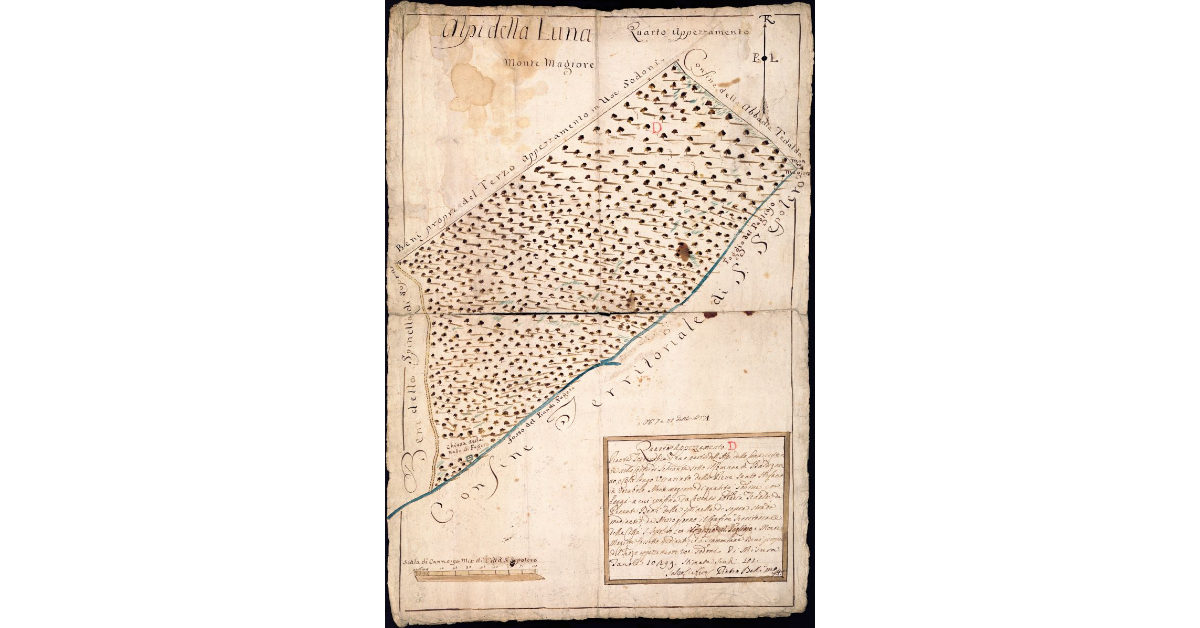 [Pianta topografica di una parte della Alpi della Luna]