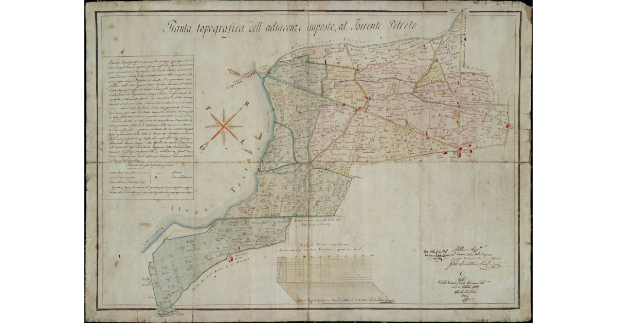 Pianta topografica dell'adiacenze imposte al Torrente Petreto
