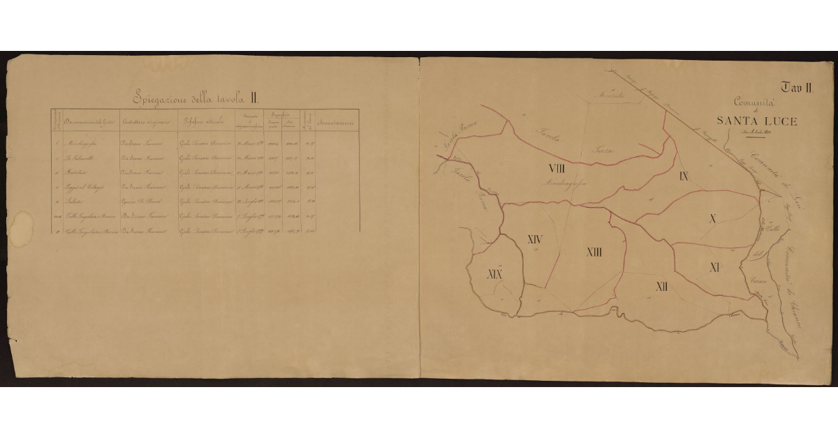 Tavola II [dei beni livellari della Comunità di Santa Luce]