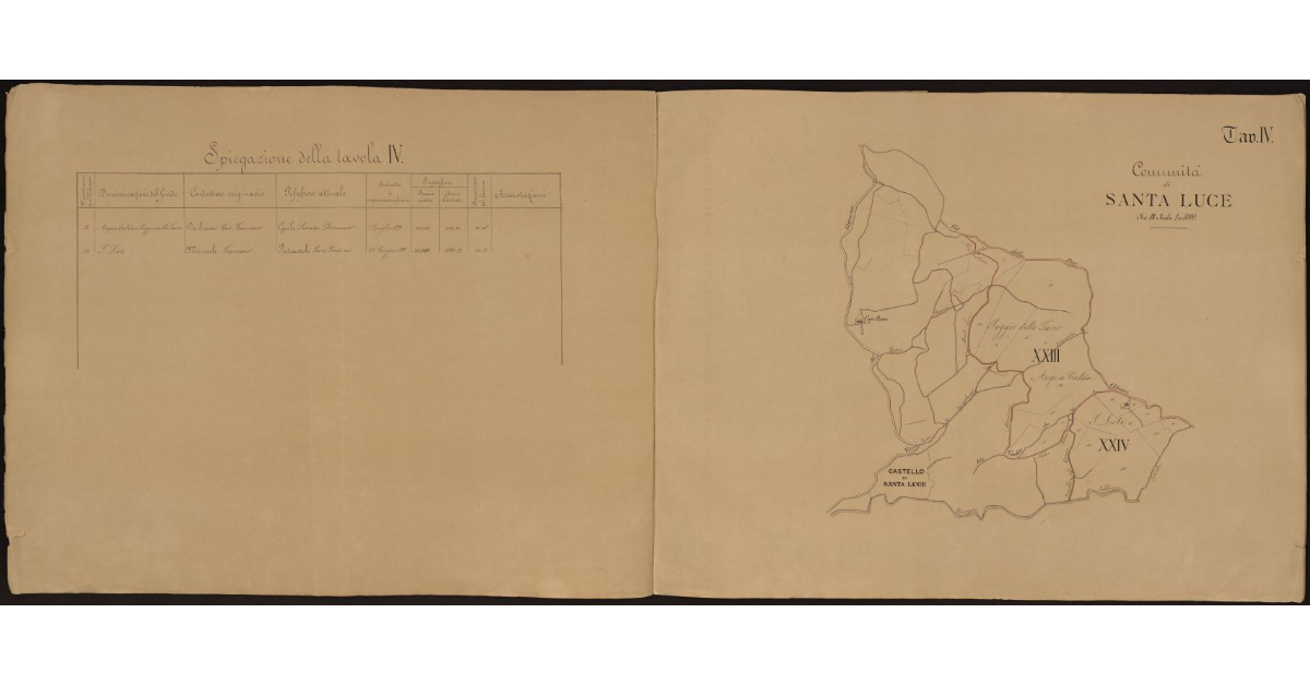 Tavola IV [dei beni livellari della Comunità di Santa Luce]