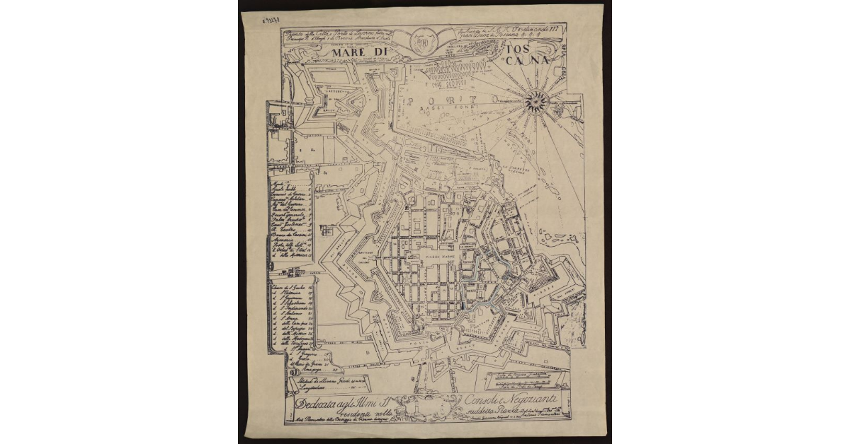 Pianta della città e porto di Livorno fatta sotto gli auspici di S. A. R. Ferdinando III, Principe R. d'Ungheria e di Boemia, Arciduca d'Austria e Granduca di Toscana
