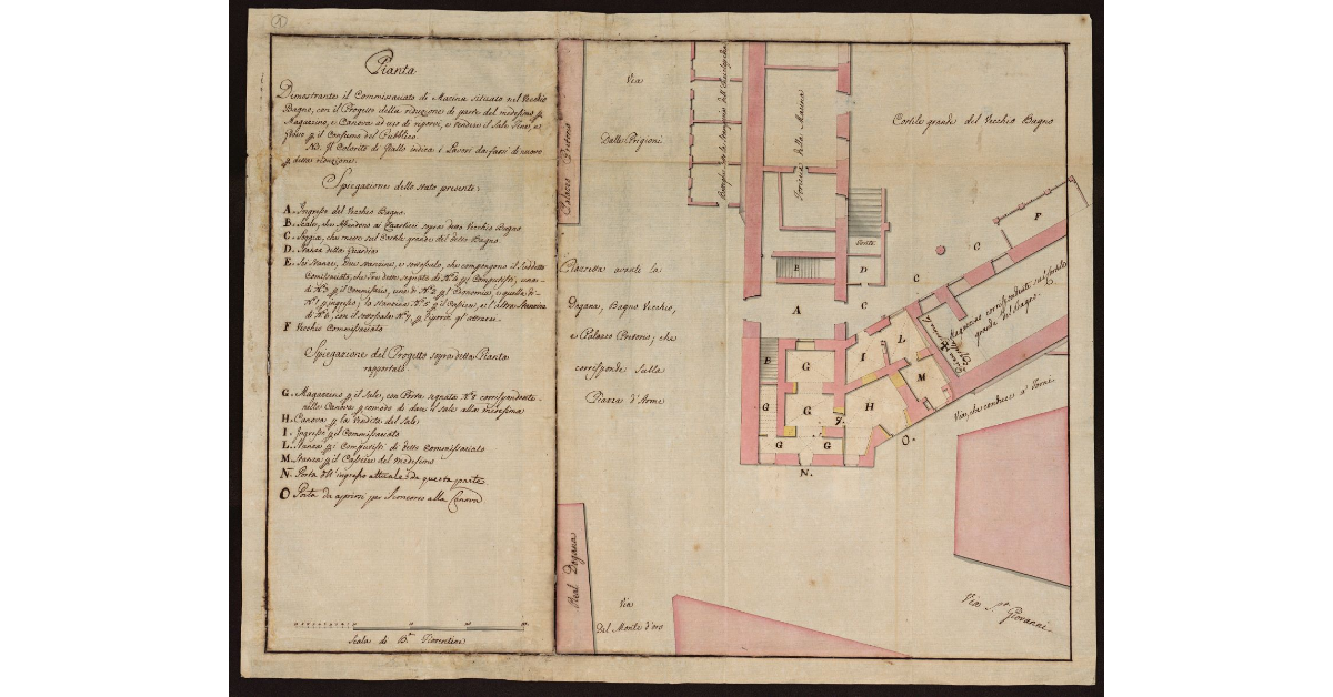 Pianta dimostrante il Commissariato di Marina [di Livorno] con il progetto della riduzione di parte del medesimo a magazzino ad uso di riporvi e vendere il sale fino e grosso