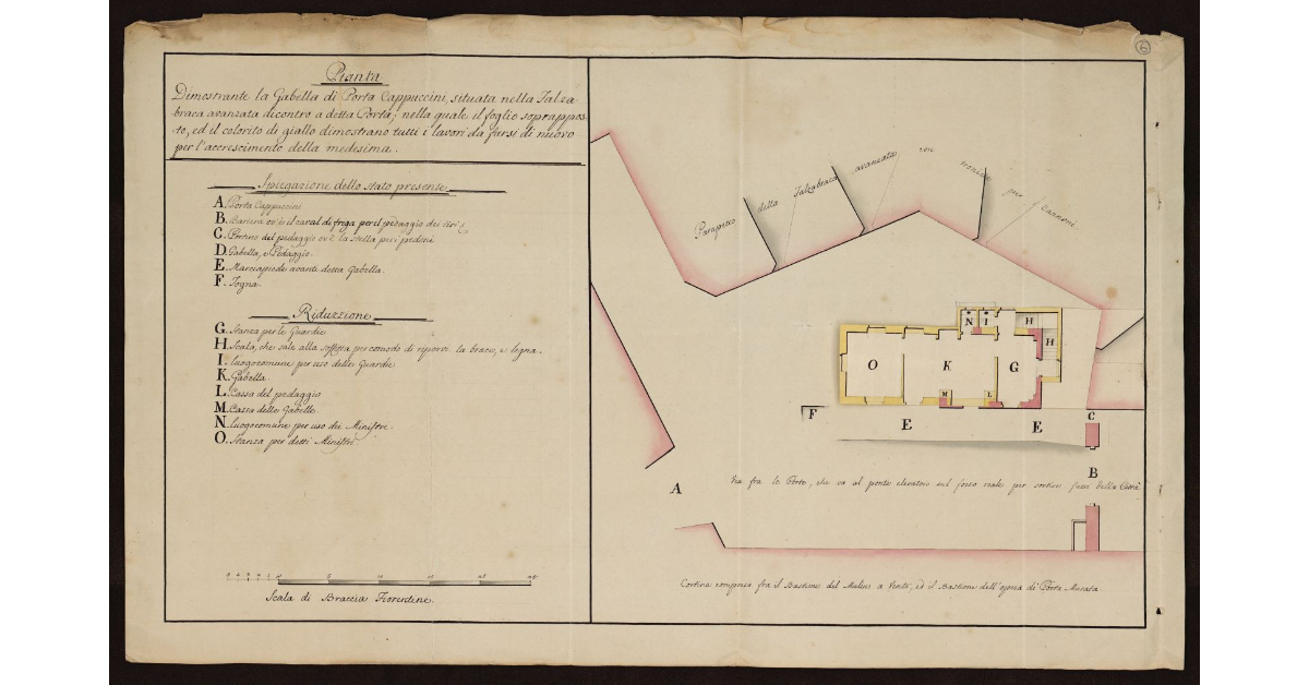 [Progetto dei lavori da eseguire alla gabella di Porta Cappuccini di Livorno]