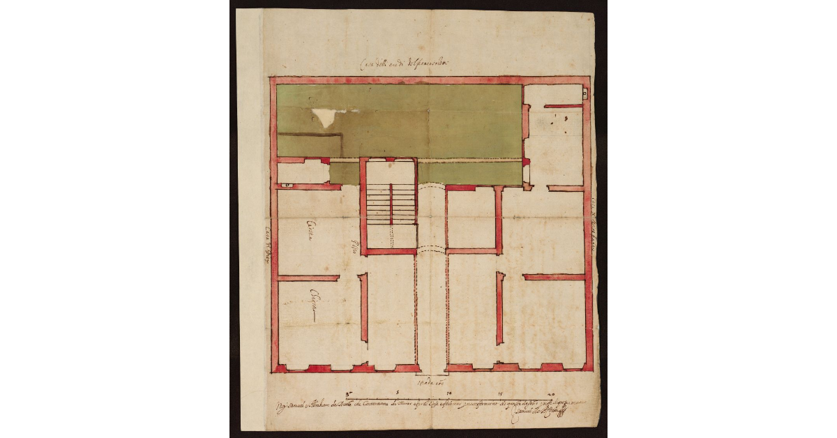 [Mappa di una casa da edificare da parte di Samuel Abraham de Acosta a Livorno]