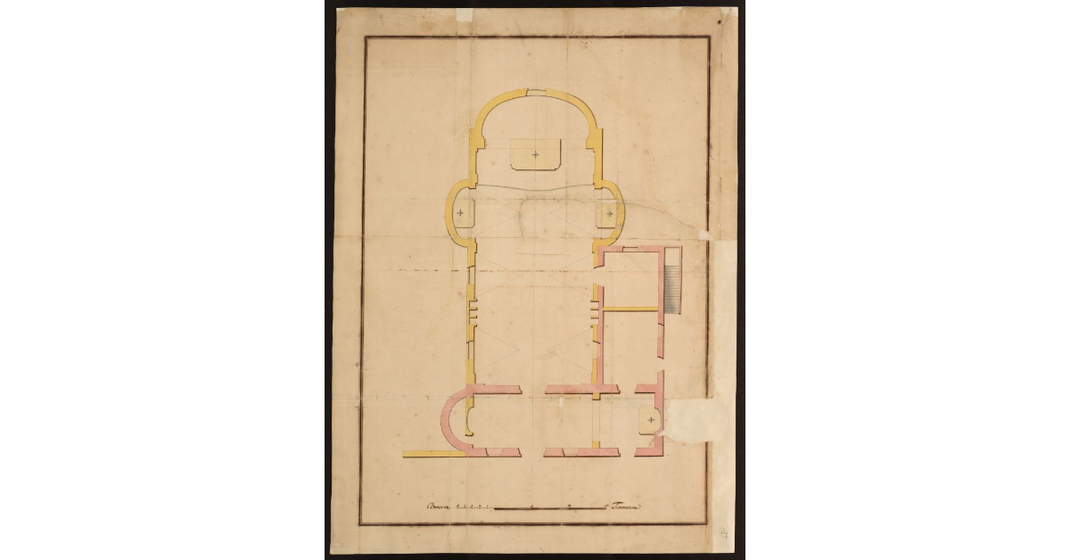 Pianta di una chiesa [a Livorno]