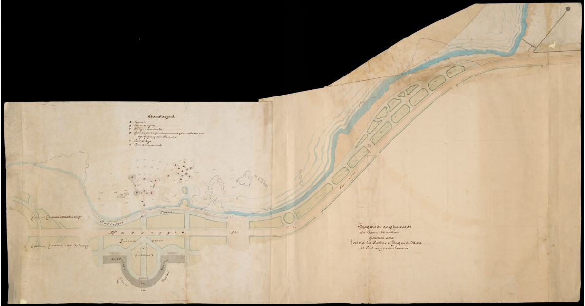 Progetto di ampliamento dei bagni Marittimi spettanti alla Società dei Casini e Bagni di Mare all'Ardenza presso Livorno