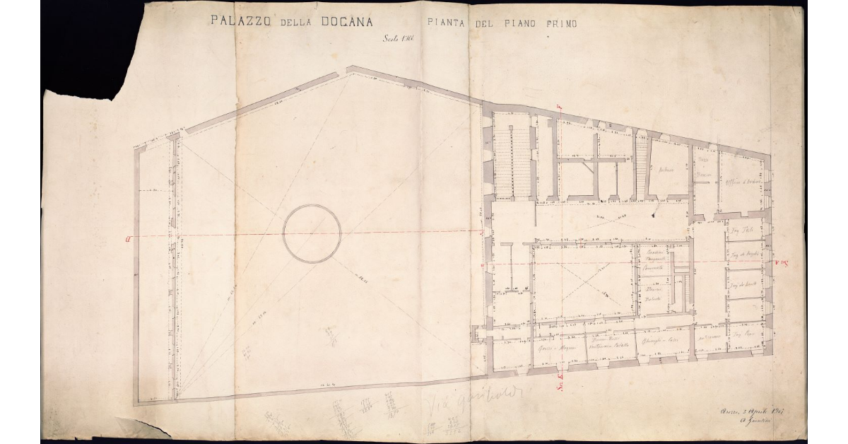 Palazzo della Dogana. Pianta del primo piano