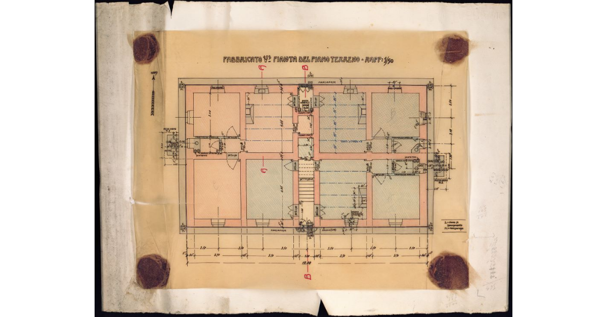 Fabbricato V3. Pianta del piano terreno