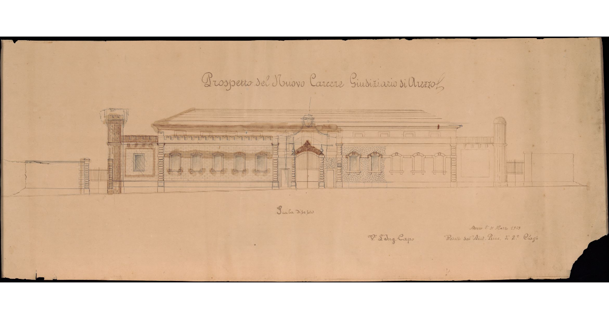 Prospetto del Nuovo Carcere Giudiziario di Arezzo