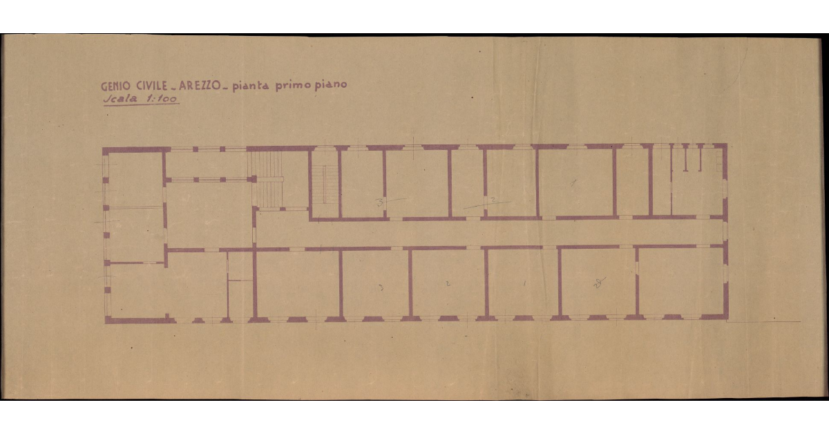 Genio Civile. Arezzo. pianta primo piano