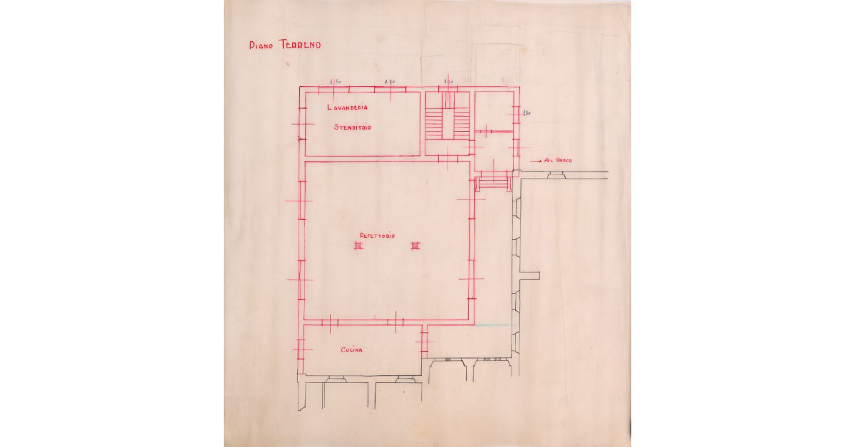 [Pianta del piano terreno del Collegio della G.I.L.E. di Cortona]