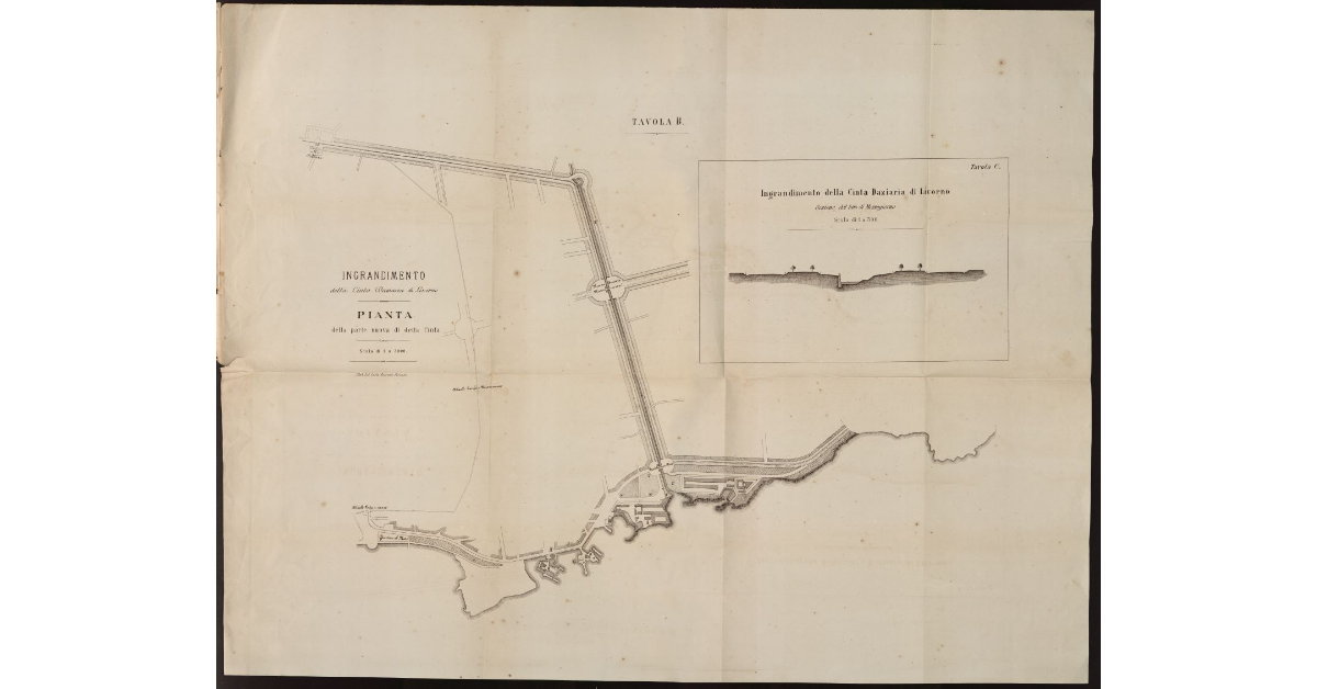 Ingrandimento della cinta daziaria di Livorno. Pianta della nuova parte di detta città