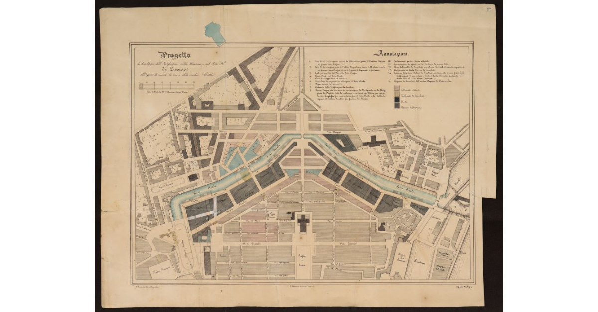 Progetto di demolizione delle Fortificazioni sulla Darsena e sul Fosso Reale di Livorno all'oggetto di riunire la Nuova alla Vecchia Città