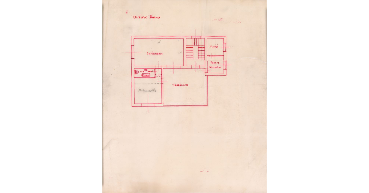 [Pianta dell'ultimo piano del collegio G.I.L.E. di Cortona]