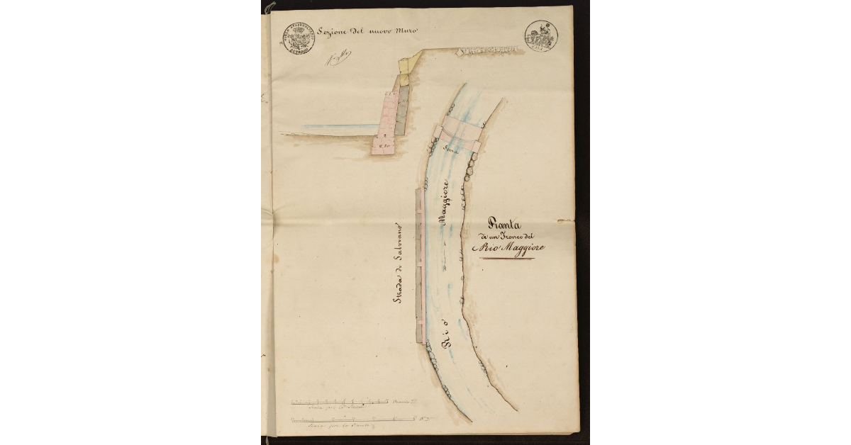 Pianta di un tronco del Rio Maggiore [a Livorno]