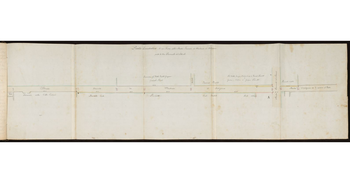 Pianta dimostrativa di un Tronco della Strada Traversa da Montenero ad Antignano presso la via Provinciale del Littorale