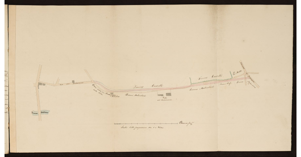 [Sbassamento e raddrizzamento della superficie stradale della via del Palazzaccio a Livorno]