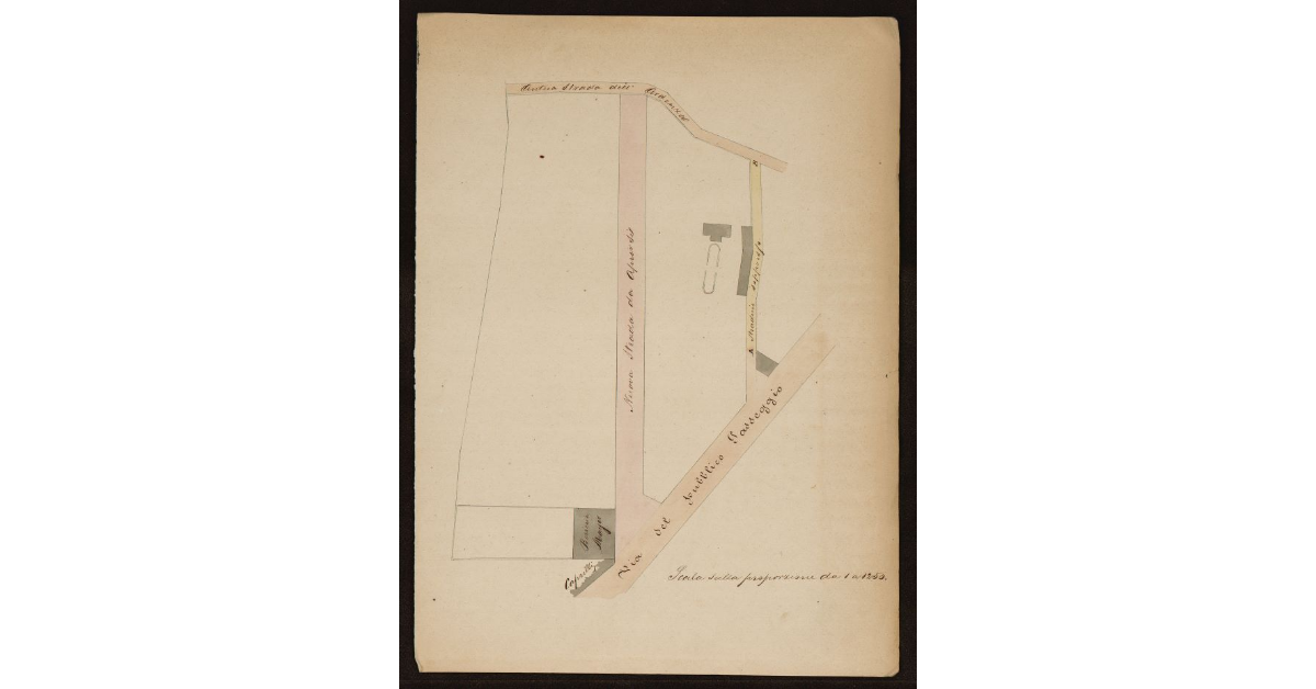 [Progetto di costruzione di una nuova strada tra il Pubblico Passeggio e l'Antica Strada dell'Ardenza presso la Birreria Mayer a Livorno]