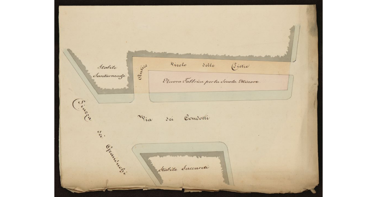 [Nuova fabbrica per la scuola minore in Via dei Condotti a Livorno]