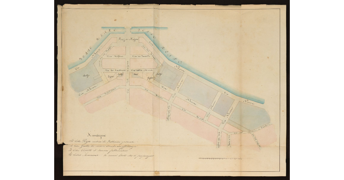 [Sistemazioni stradali presso la via e la piazza del Casone a Livorno]