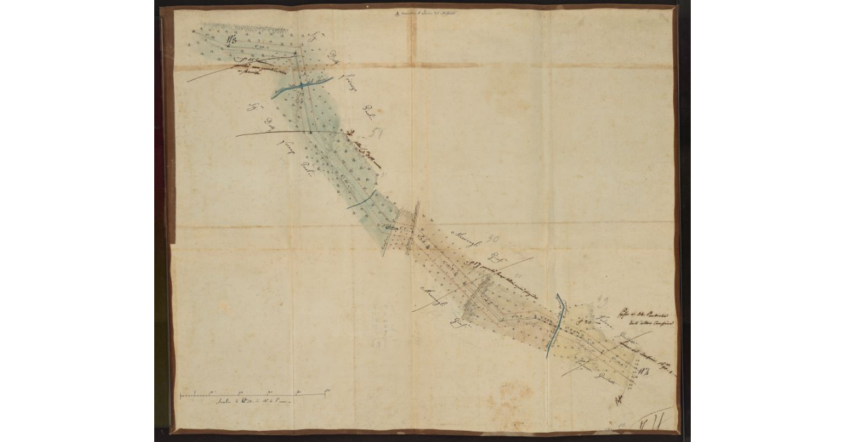 [Condotti dell'acquedotto e proprietà nell'area dei botri del Noce e dei Sassi Bianchi nel Livornese]