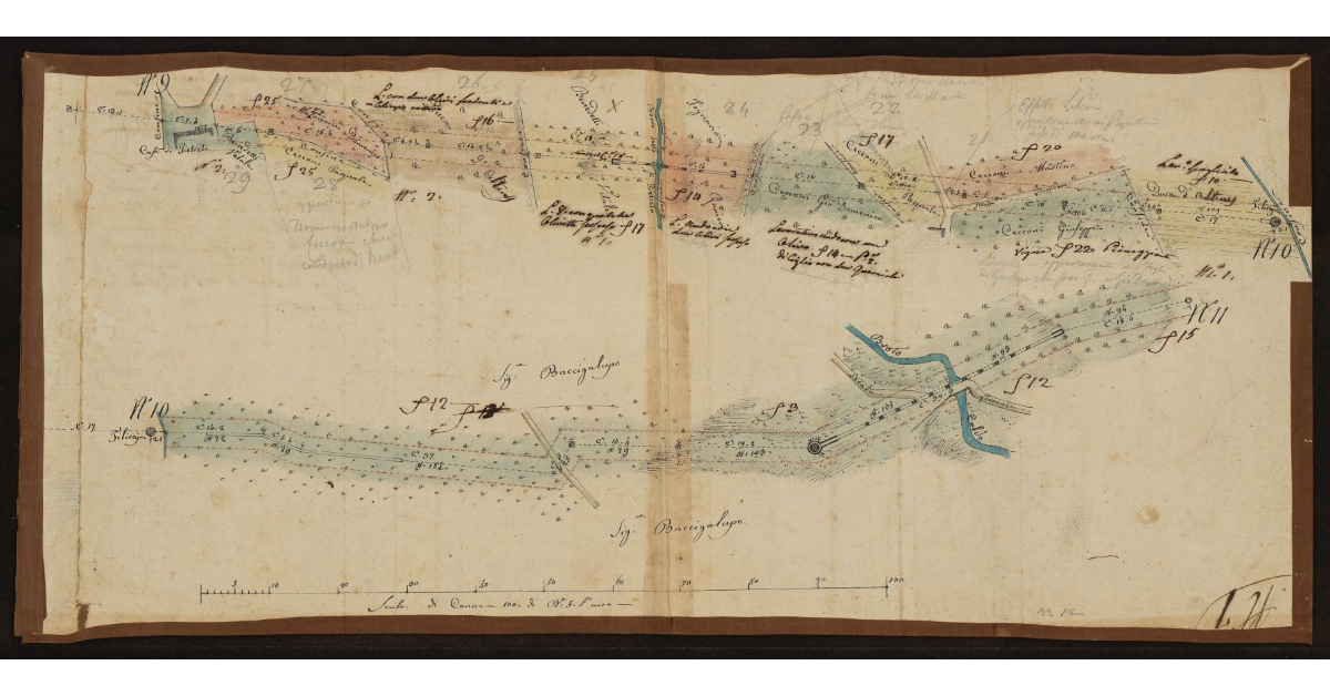 [Condotti dell'acquedotto e proprietà nell'area dei borri Caldo e di Pietreto e dell'omonimo fabbricato nel Livornese]