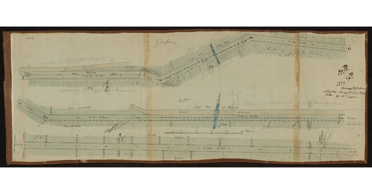 [Condotti dell'acquedotto e proprietà nell'area di Poggio della Valle dell'Aquila e Vallin Buio nel Livornese]