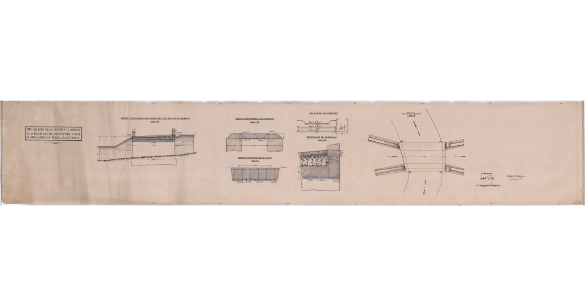 Tipo del ponticello in cemento armato di mt 2.00 lungo la Tebro-Casentinese
