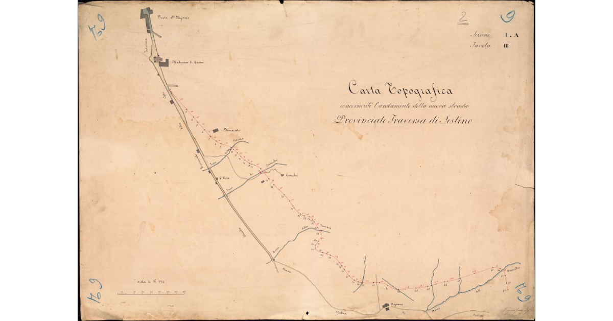 Sezione I A. Tavola III. Carta topografica concernente l’andamento della nuova strada Provinciale Traversa di Sestino