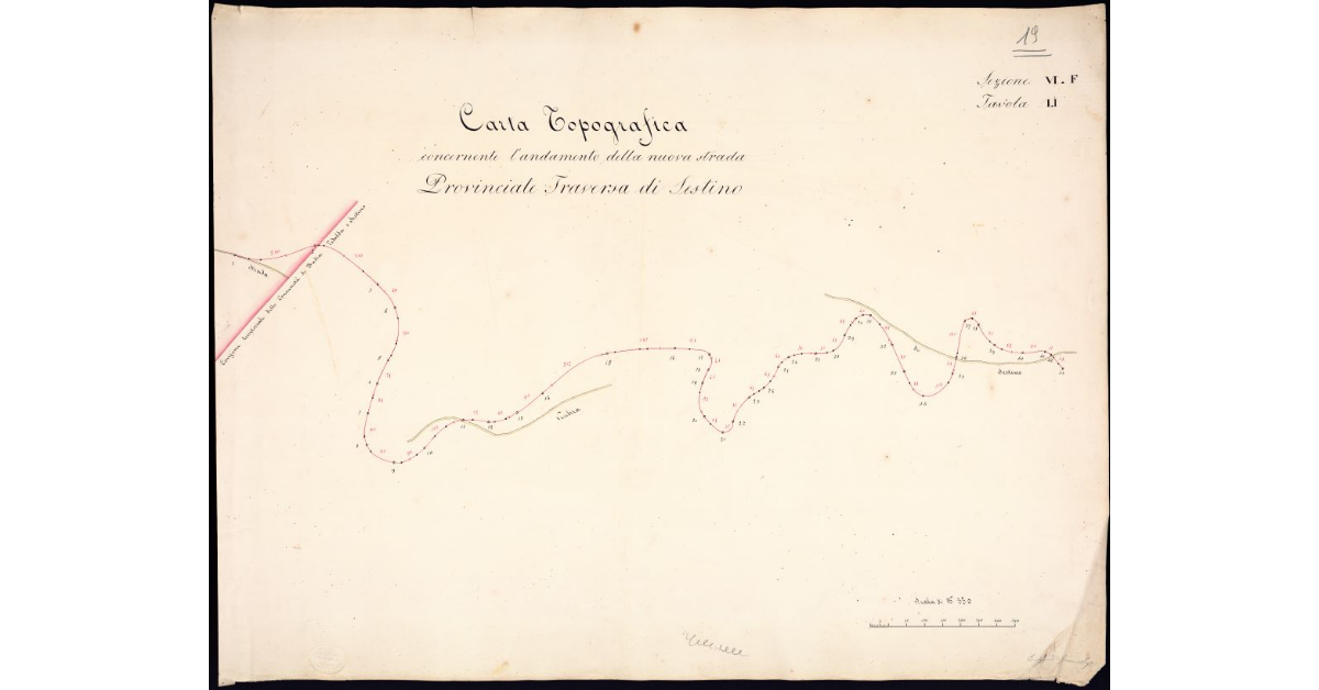 Sezione VI F. Tavola LI. Carta topografica concernente l’andamento della strada Provinciale Traversa di Sestino