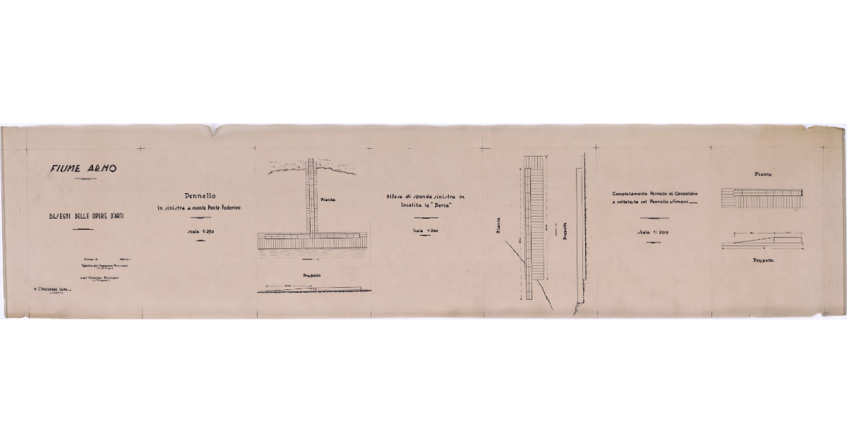 Fiume Arno. Disegni delle opere d'arte