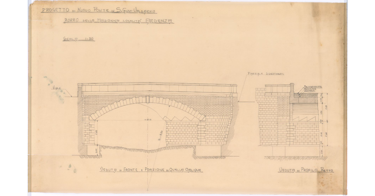 Progetto di Nuovo Ponte in S. Giovanni Valdarno. Borro della Madonna località Ardenza