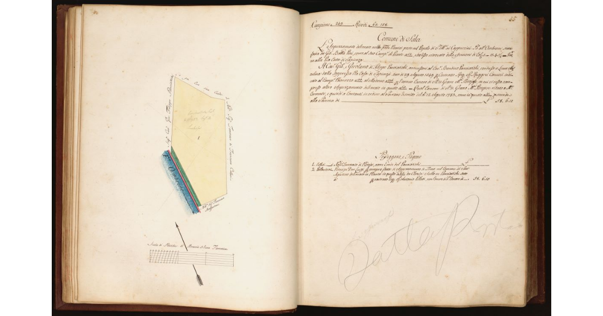 [Pianta di un appezzamento di terreno situato in località "all’Ombrone", Comune di Sala, Popolo di S. Maria ai Cappuccini]