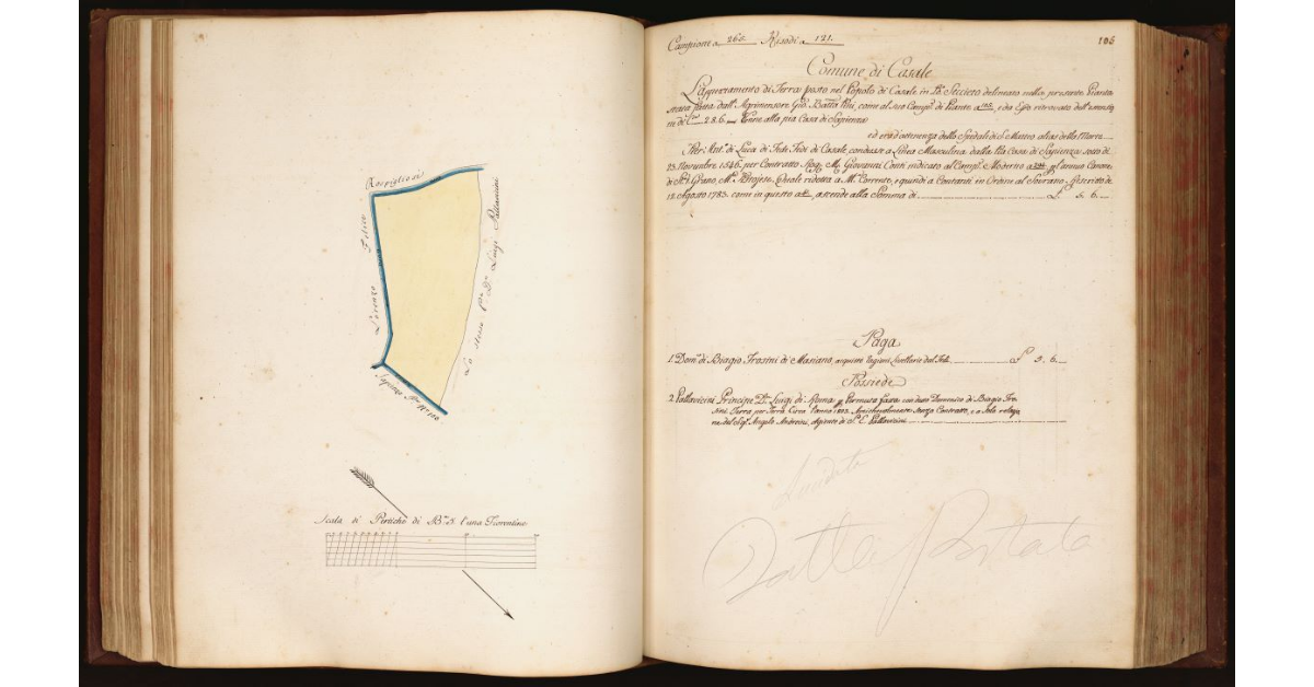 [Pianta di un appezzamento di terreno situato in località "Seccieto", nel Comune e Popolo di Casale]