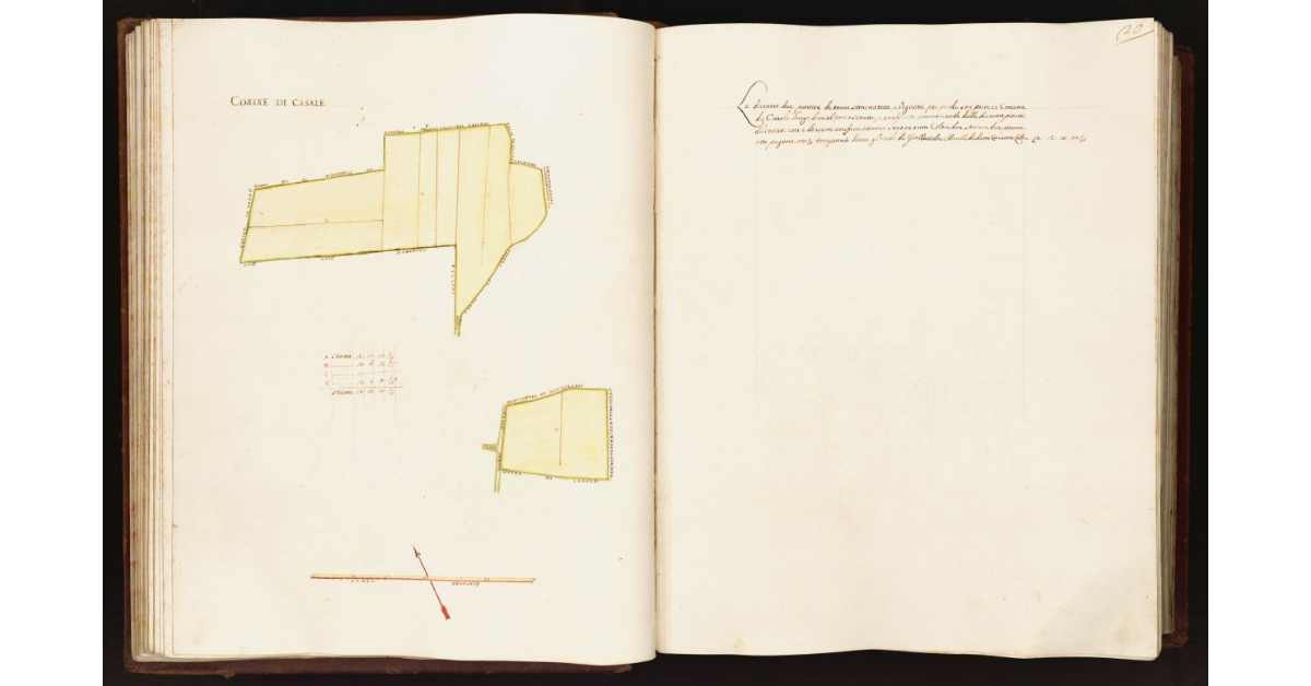 [Pianta di due partite di terra situate nel comune di Casale]
