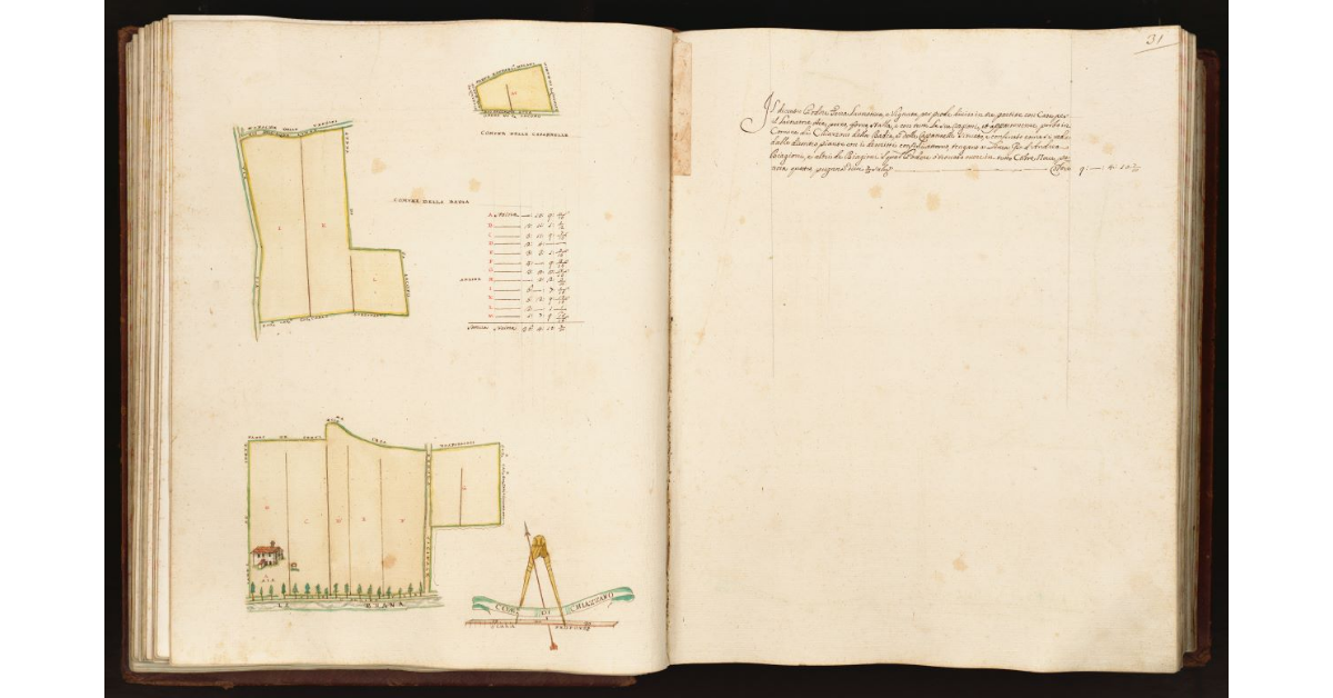 [Pianta di un podere situato nei comuni di Chiazzano, della Badia e delle Capannelle]