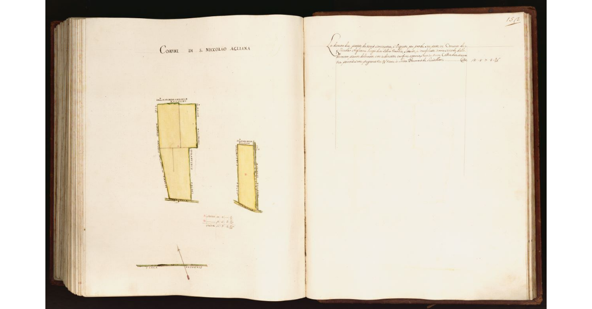[Pianta di due partite di terra situate nel comune di S. Niccolao Agliana]