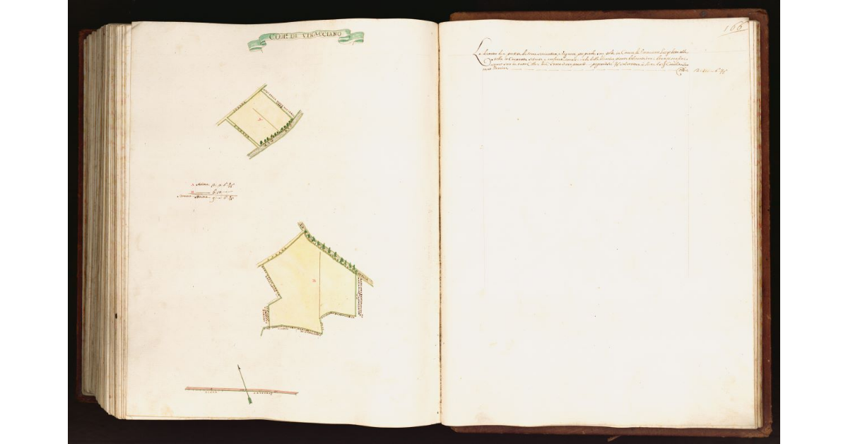 [Pianta di due partite di terra situate nel comune di Vinacciano]