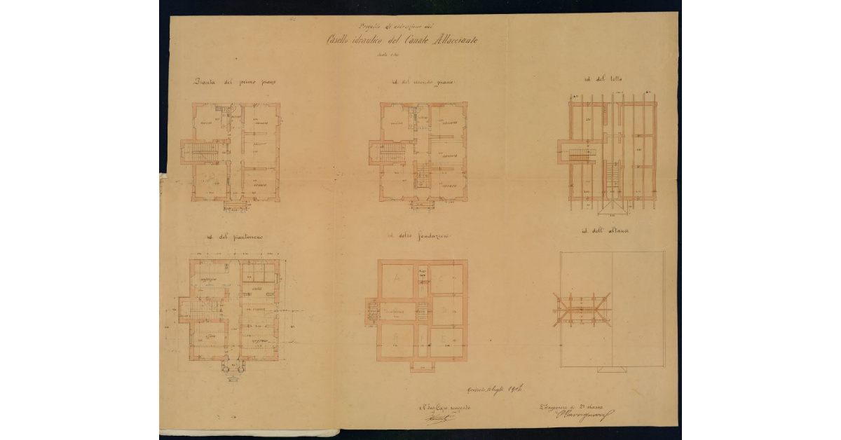 Progetto di costruzione del Casello idraulico del Canale Allacciante