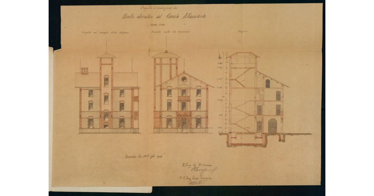Progetto di costruzione del Casello idraulico del Canale Allacciante