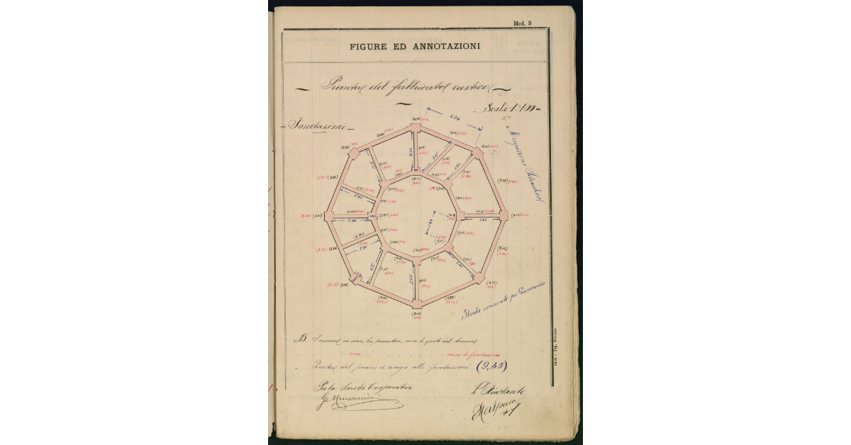 Pianta del fabbricato rustico