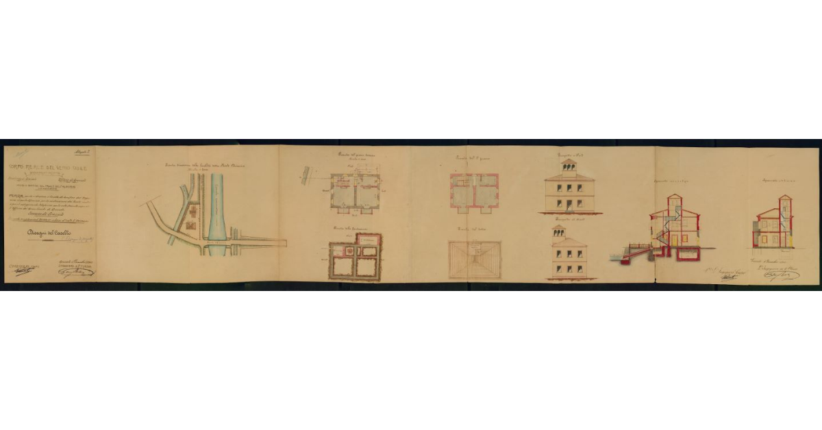 Perizia per la riduzione del Casello di bonifca del Magazzino al ponte Chiavica, per la costruzione dei locali rustici e per il collegamento telefonico con la rete facente capo all'Ufficio del Genio Civile di Grosseto. Disegni del Casello